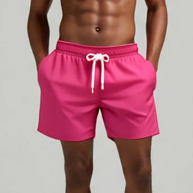 TERRYPAPA 남성 컬러핏 수영복 반바지 / 여름 비치웨어 필수템, 핑크