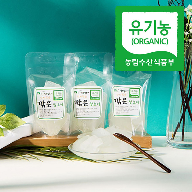 주문 후 손질 깎은 김미정 유기농 생알로에 20팩 (2.5kg) 산지직송 / 생잎 6kg 손질, 20개