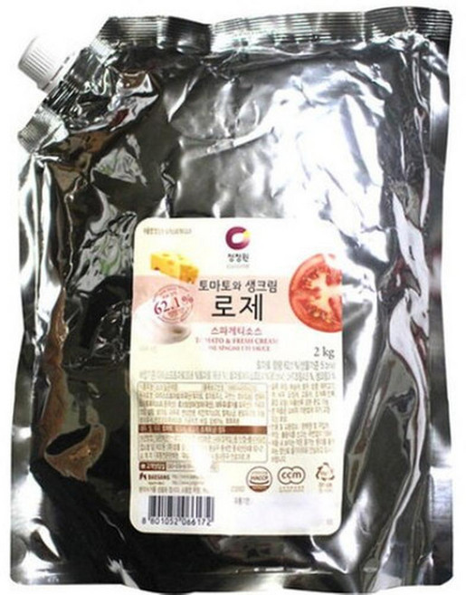 대상 청정원 토마토와 생크림 로제 스파게티소스, 2kg, 2개