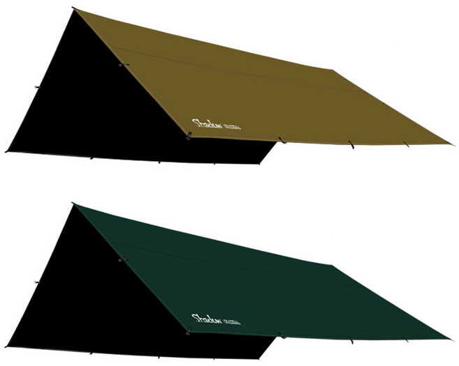 아일랜드패커스 섀도우 렉타 타프(L) / 블랙 코팅 암막 햇빛 차단 썬쉐이드 20000mm 내수압 우중 캠핑 걱정 끝, 키위