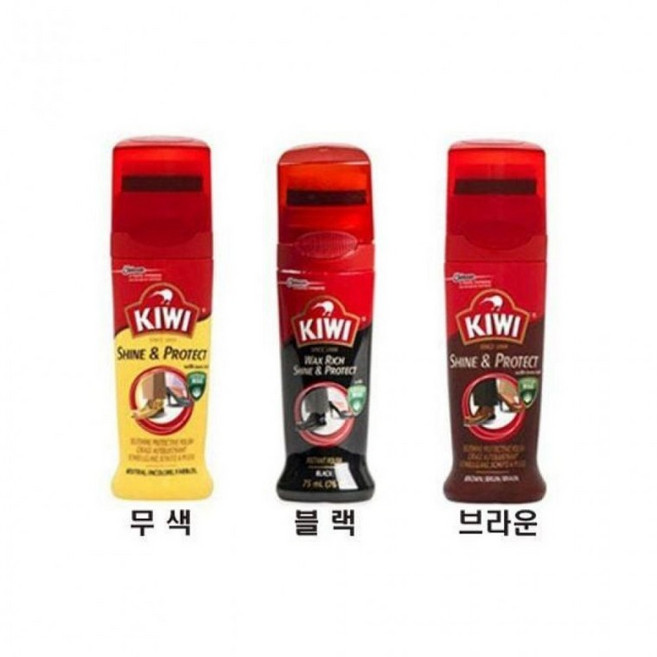 BN 키위 바마 액체 구두약 광택 수명연장 구두솔, 무색-x000D-, 1개