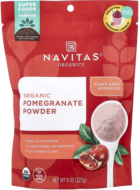 건강챙기세요 Navitas Organics 유기농 석류 가루 8 oz (227 g) 백살까지오래오래, NavitasOrganics유기농석류가루8oz227g, 227g, 1개 - 쿠팡