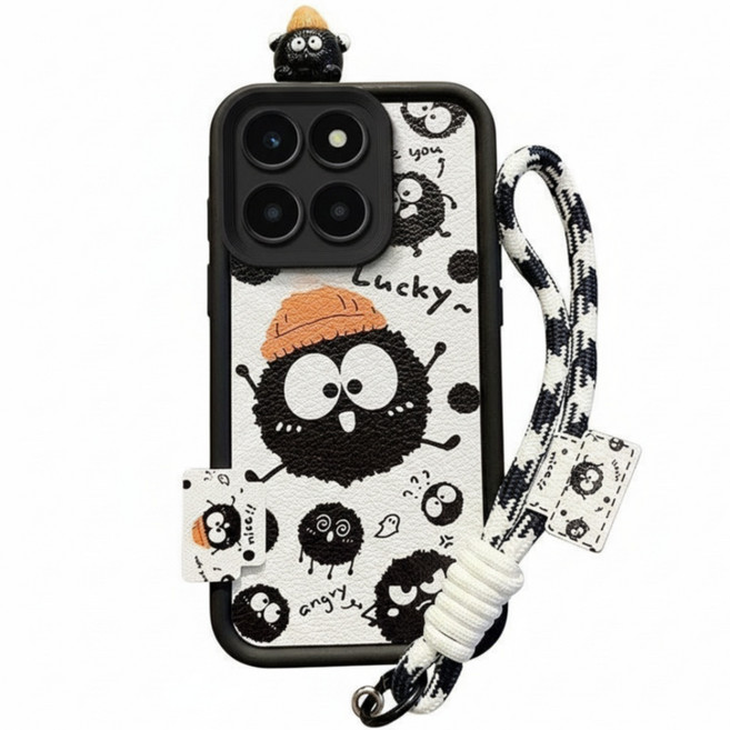 갤럭시 A16 A17 귀여운 캐릭터 피규어 스트랩 핸드폰케이스 D489