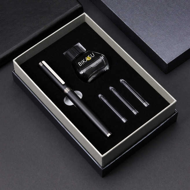 BIKASU 고급 만년필 세트 워터맨만년필 선물용 캘리그라피 만년필 0.5mm, 블랙, FP90-0.5mm