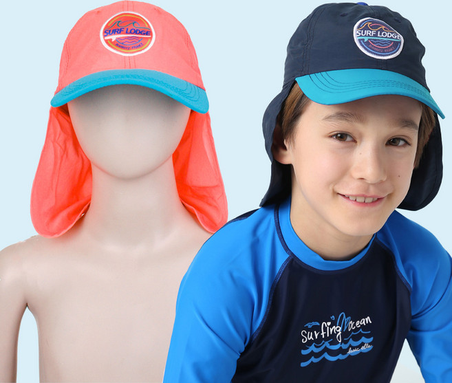 슈나이더 아동 UV차단 사이즈조절 플랩캡 수영모자 물놀이모자 SNS-SC0