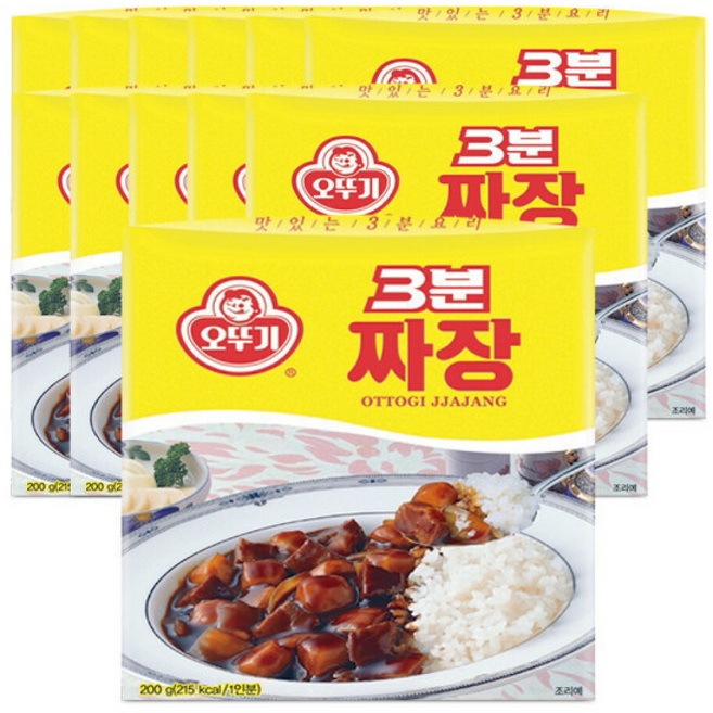 오뚜기 3분 짜장, 200g, 12개
