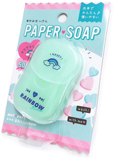 휴대용 종이비누 - 크럭스 레인보우 (50매입), 1개