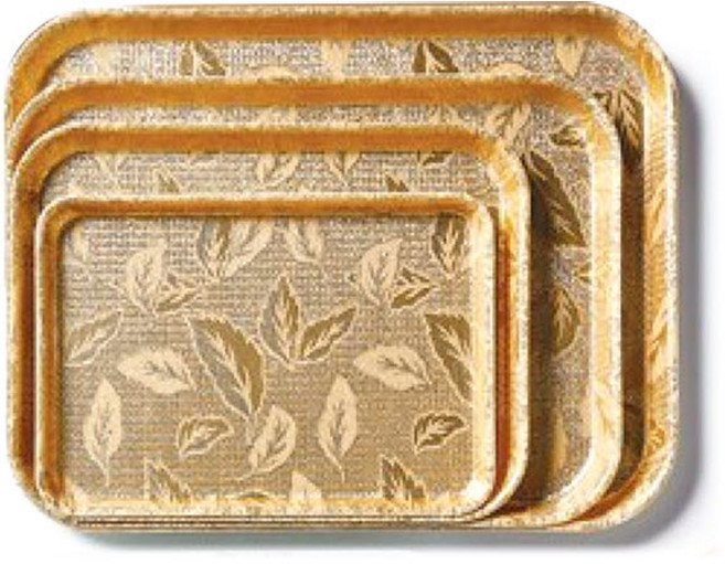 토탈하우스 직사각 골드쟁반 카페트레이 황금쟁반 사각쟁반 금쟁반 골드트레이, 1개, Gold