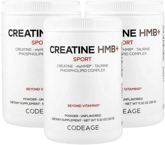 코드에이지 스포츠 크레아틴 HMB 플러스 언플래버드 321 g Codeage Sport Creatine HMB+ Unflavored 321g, 3개 - 쿠팡