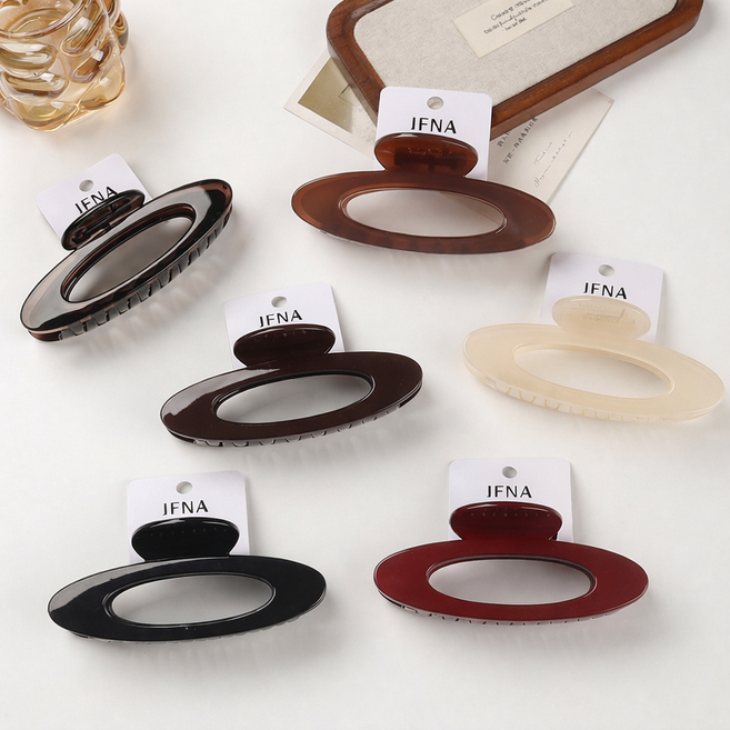 IFNA 헤어 집게핀 대형 타원형 12cm 3종세트