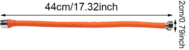 수도꼭지 연장 튜브 회전식 호스 구부릴 수 있는/모양 가능/유연한 파이프 튀김 방지 포밍 입, 01 Orange L