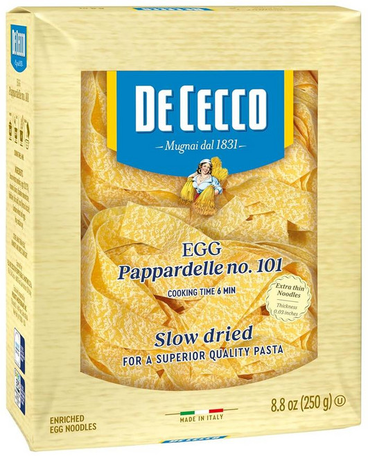 데 세코 파스타 링귀네 16온스, Egg Pappardelle - 1 Pack, 250g, 1개