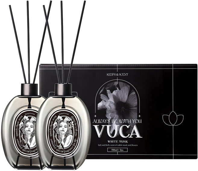 뷰카 센트 클래식 대용량 디퓨저, 화이트머스크, 510ml, 2개