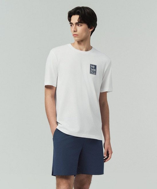 세르지오 타키니 SERGIO TACCHINI M 백 아트웍 코튼 반팔 티셔츠 White