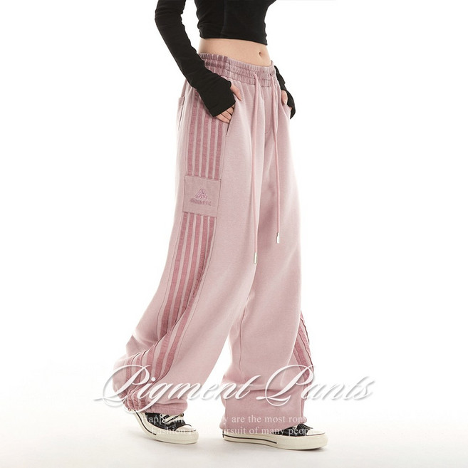 [순이들] C.남여공용 삼선 피그먼트 와이드 트레이닝 바지