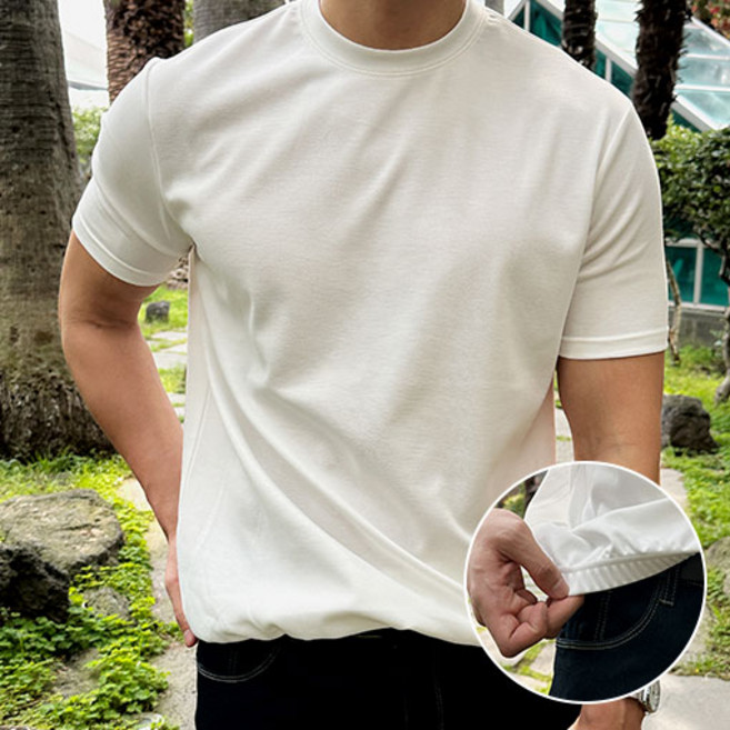 M-6XL 쏙쏙숨티 시원한 분또 자동넣입 머슬핏 반팔티 스타일솔루션 남자빅사이즈 어깨넓어보이는 깔끔룩 댄디룩 캐주얼룩 오피스룩 벌크업