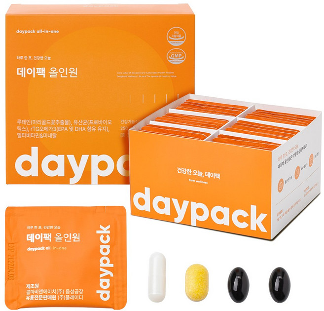데이팩 올인원 유산균+오메가+루테인+멀티비타민+미네랄, 30회분, 1개