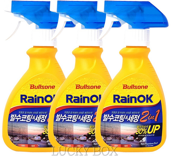 불스원 레인OK 2in1 유리발수코팅제, 300ml, 3개