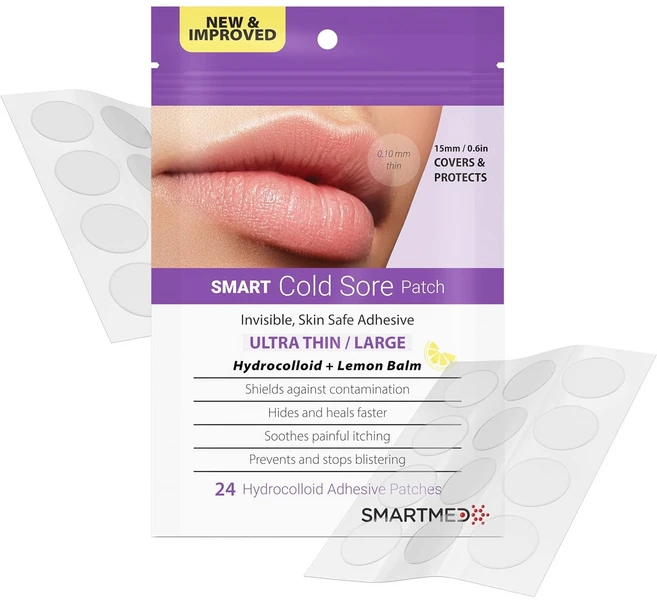 Smartmed Cold Sore Patch 15mm LARGE 입술 물집 패치 24개 - 쿠팡