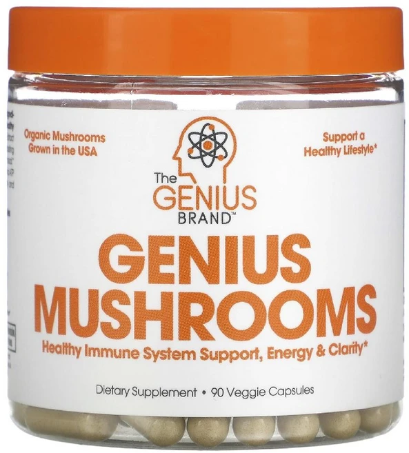 더지니어스브랜드 Genius Mushrooms 동충하초 영지버섯 노루궁뎅이버섯 캡슐 90정, Mushroom Complex - 90 Count, 1개 - 쿠팡
