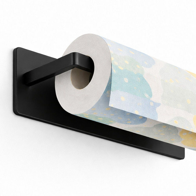 카로히포 무타공 자석 키친타올 걸이, 1개, 블랙