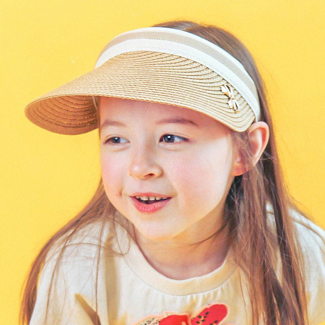 A19701 로맨스 키즈 어린이 아동 주니어 썬캡 밀짚 여름 모자 (F. 4~13세)
