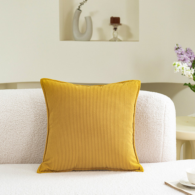 WHH 현대 바람 코듀로이 소파쿠션 창문 쿠션, 옐로우