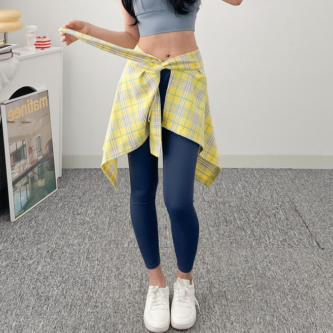 댄마샵 여성 체크 힙스카프 줌바 댄스복 하의 치마 힙커버 에어로빅복