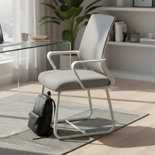 에임엑스 편안한 사무용 책상 의자, 화이트+그레이