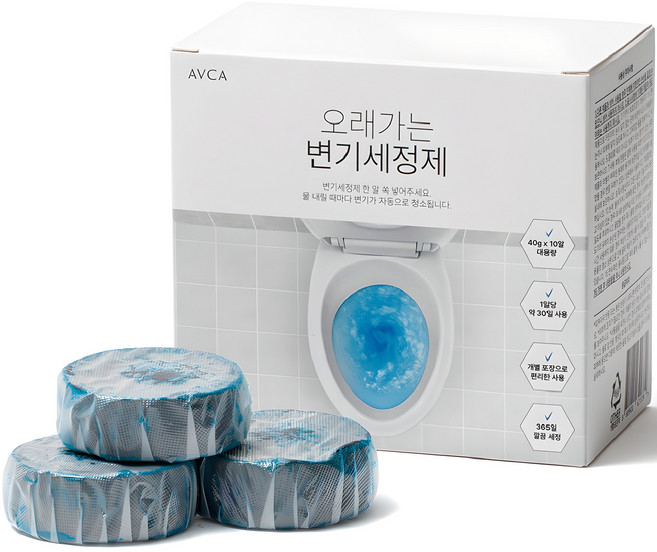 아브카 오래가는 변기세정제 10p, 400g, 1개