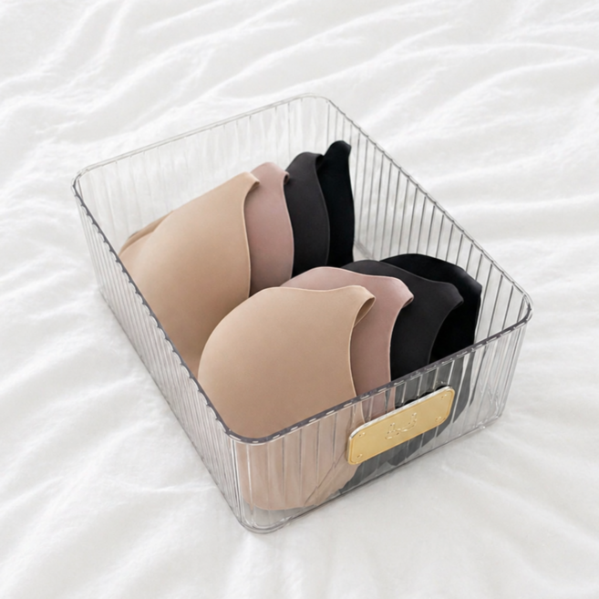 네트리빙 아크릴 속옷정리함 칸막이속옷정리함 속옷수납함, 투명, 1개, 브래지어정리함
