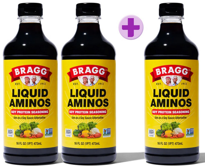 브래그 리퀴드 아미노스 소이 소스 얼터너티브 글루텐 프리, 473ml, 3개