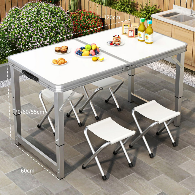 Ageye 캠핑 아웃도어 접이식 미니 테이블 경량 좌식 사이드 폴딩 테이블, 은 백색