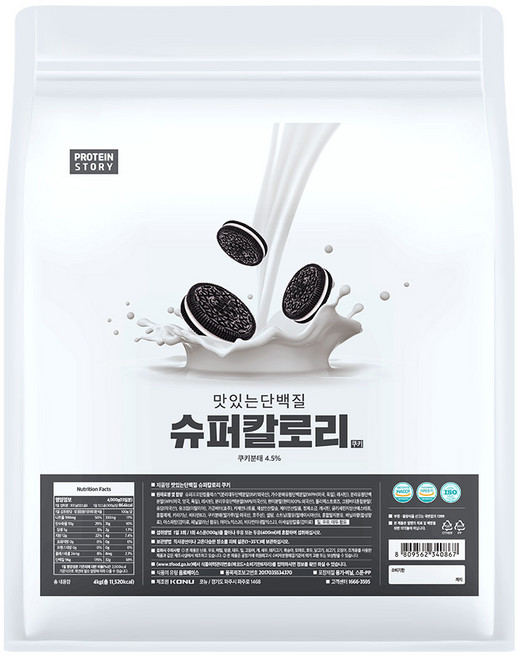 프로틴스토리 슈퍼칼로리 4kg 쿠앤크 살찌는 체중증가 게이너보충제, 1개