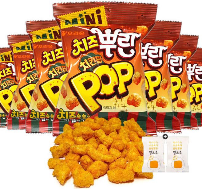 오리온 치즈뿌린 치킨팝 미니(30g) x 16봉(+밀크츄 2개포함), 1세트, 30g