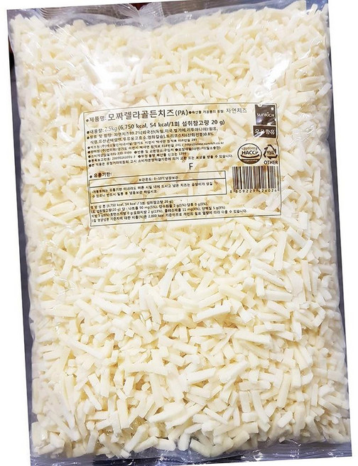 썬리취 모짜렐라 골든 치즈 2.5K 4개입 피자 치즈 슈레드 치즈, 2.5kg, 4개