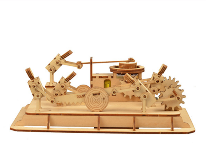 전동 움직이는 인물 장식품 멀티 인물 연동 우드 조립 모델 DIY 3D 입체 지능형 장식 피규어 창의적 선물, 1개, 혼합색, 194피스