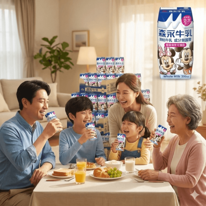 귀여움에 눈멀고 고소함에 코꿰이는 모리나가 미키마우스 우유 200ml12개 24개 48개, 200ml × 24개