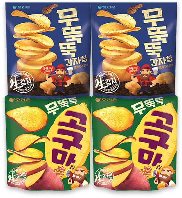 오리온 단짠세트 무뚝뚝 감자칩 106g+고구마칩 96g, 2세트, 106g