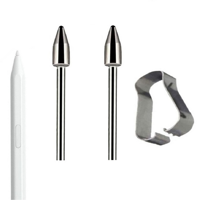 케이스나라 갤럭시탭 S11 / S11 Ultra 울트라 호환 메탈 펜촉 반영구 S펜슬 SPEN 터치펜, 2개, Silver