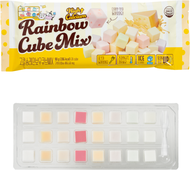 단미푸드 고칼쓤쏙쏙 레인보우 과일큐브치즈 7가지맛, 80g, 1개