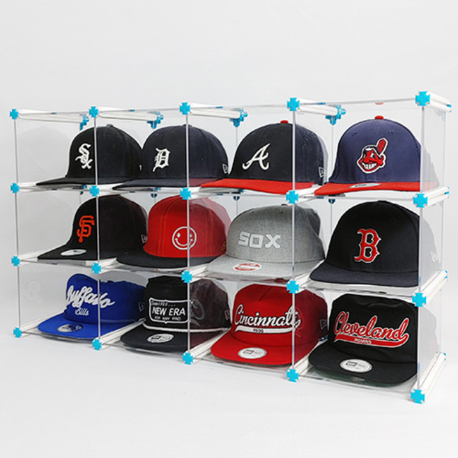 엠블럭&스페셜 스냅백정리함 뉴에라모자보관함 모자보관함 야구모자정리함 골프모자정리 모자진열대 수납장, 1세트