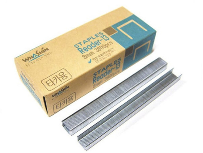 화신 건타카심 R-13 공업용 건타카침 스테플심 6mm 8mm 10mm 12mm, 1개