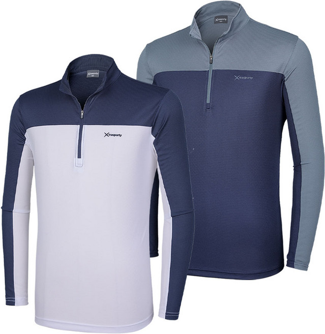 [이지바이] (1+1) 남성 긴팔 집업티_온더락 엠보싱 원단 긴팔 집업 티셔츠