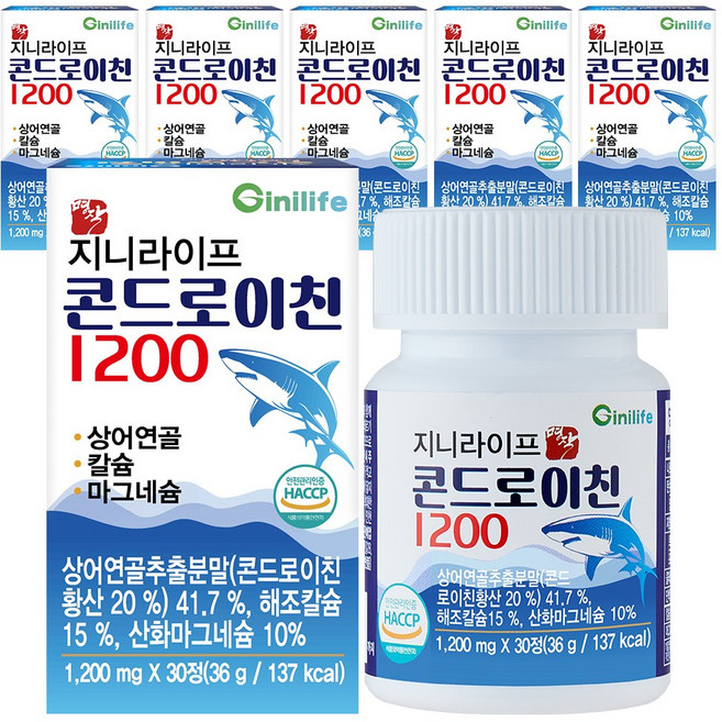 지니라이프 명작 콘드로이친 1200, 6개, 30정