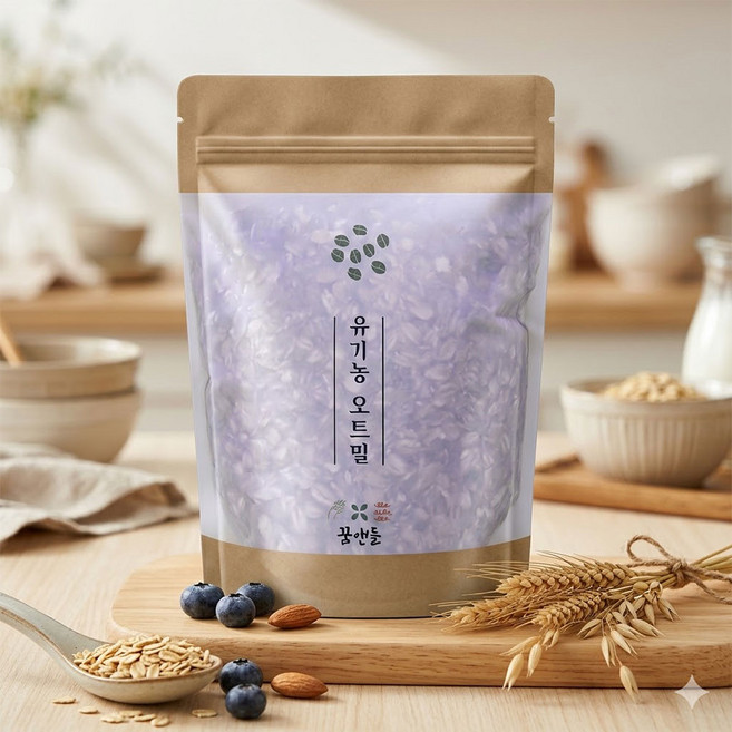 국산 유기농 오트밀 100% 압착 귀리 식단관리 간편 아침 대용식 400g, 1개