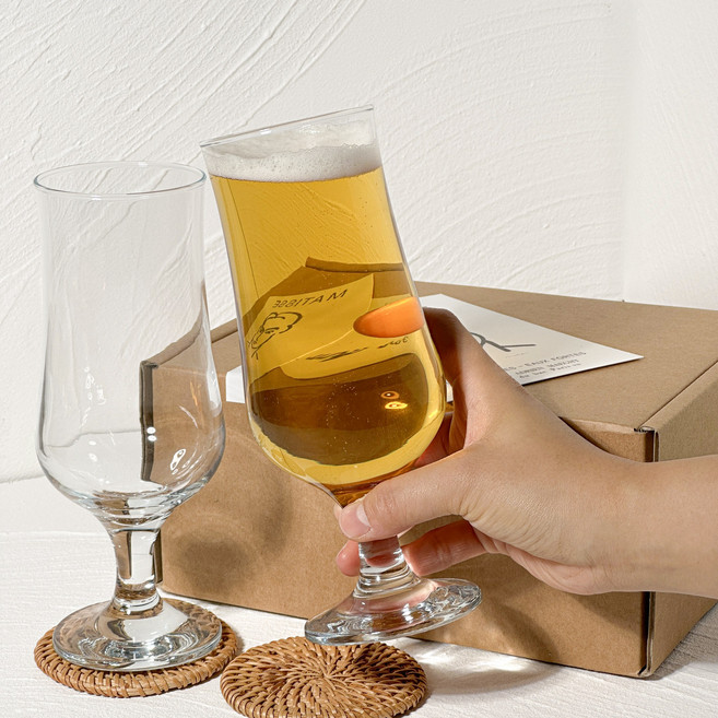 예쁜 맥주잔 귀여운 고블렛 맥주컵 2인 세트 결혼선물 집들이선물, 고블렛 맥주잔 2인세트, 1개