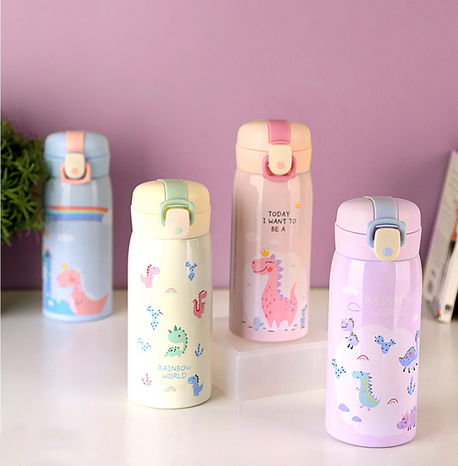 파스텔 디노보온병 350ml, 블루, 1개