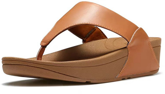 핏플랍 fitflop 여성 부드러운 천연가죽 아치쿠션 웨지 쪼리슬리퍼 발편한 굽높은 일상 바캉스 샌들
