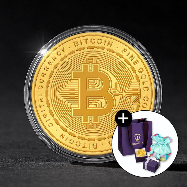 [골드팡] 24k 금테크 비트코인 순금코인 0.2g +복패키지 (당일도착) 재물운 포나인 소원행운 미니골드바 땅콩알금 덩어리금콩 금값 금시세 종로주물금